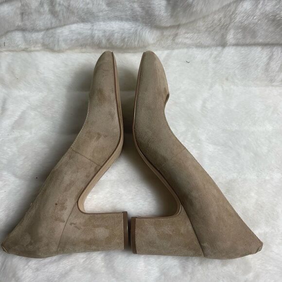Sam Edelman Junie suede Khaki slip on block heels round toe size 9.5 - Picture 5 of 10